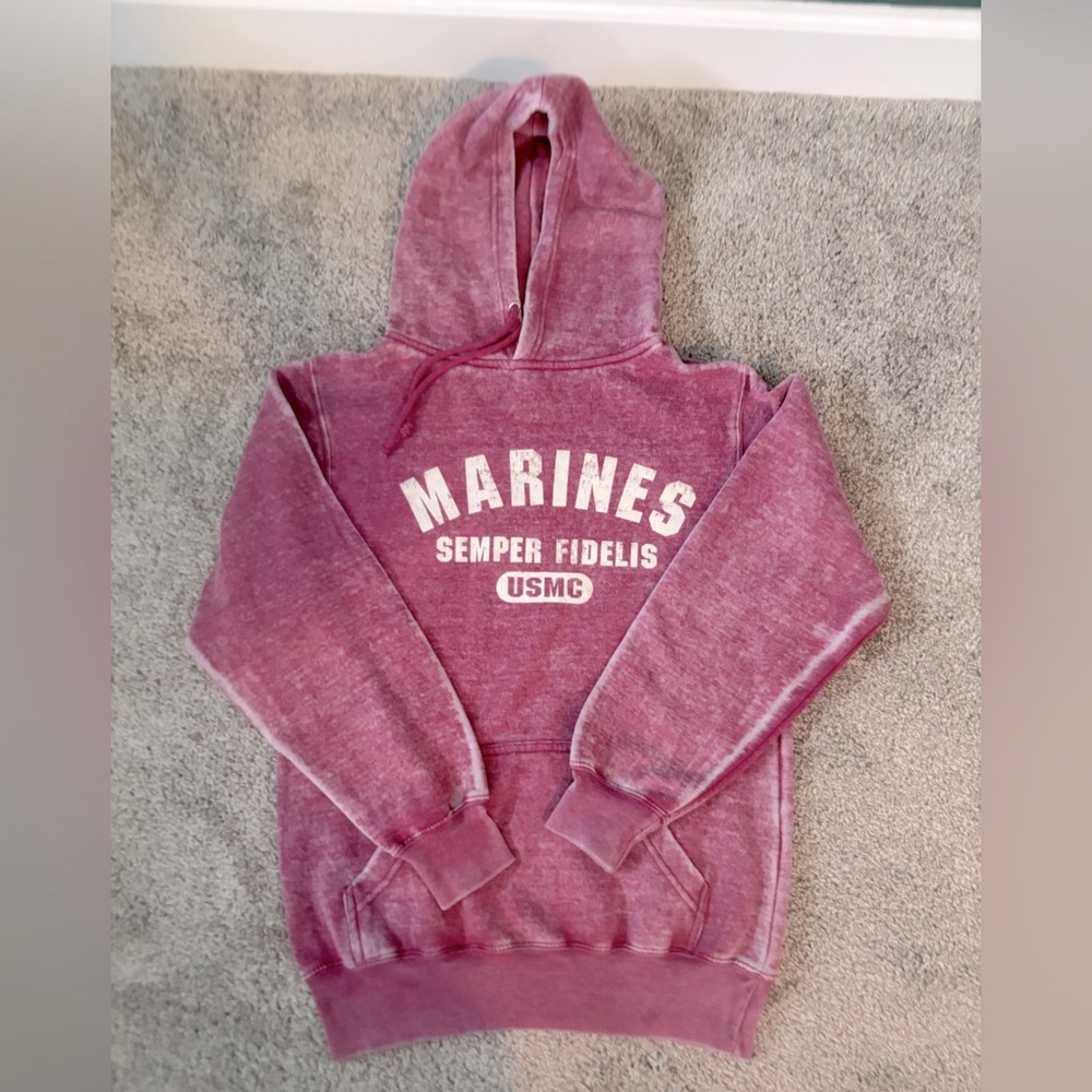 Ultra soft distressed USMC Hooded sweatshirt